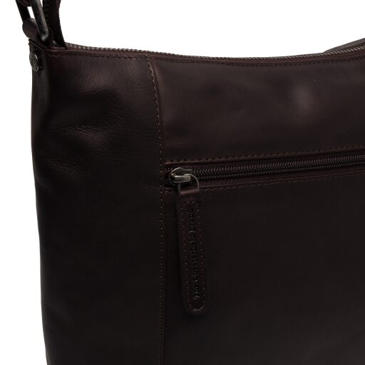Dámská kožená crossbody kabelka / taška přes rameno The Chesterfield Brand Vervins hnědá C48.129601 - detail zipové přihrádky na zadní straně