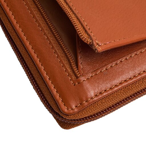 The Chesterfield Brand Dámská kožená peněženka RFID Mirelle koňaková detail