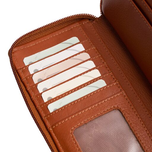 The Chesterfield Brand Dámská kožená peněženka RFID Mirelle koňaková na karty