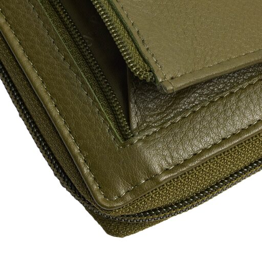 The Chesterfield Brand Dámská kožená peněženka RFID Mirelle olivová detail