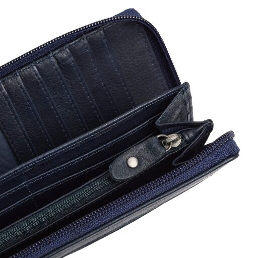 The Chesterfield Brand Dámská kožená peněženka RFID Mirelle tmavě modrá na mince
