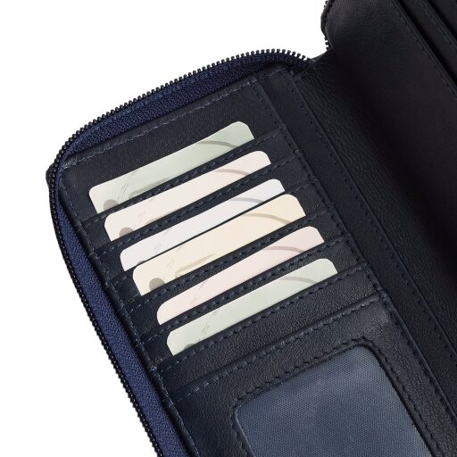 The Chesterfield Brand Dámská kožená peněženka RFID Mirelle tmavě modrá na karty