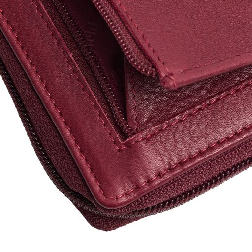 The Chesterfield Brand Dámská kožená peněženka RFID Mirelle vínově červená detail