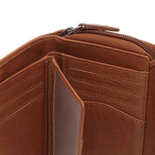 Dámská kožená peněženka RFID Zelan C08.062431 koňaková detail