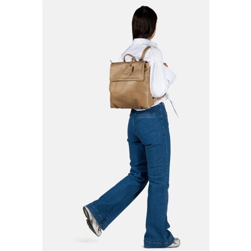 BURKELY Kožený kabelkový batoh Just Jolie 1000318.84.28 khaki image foto - batoh na zádech