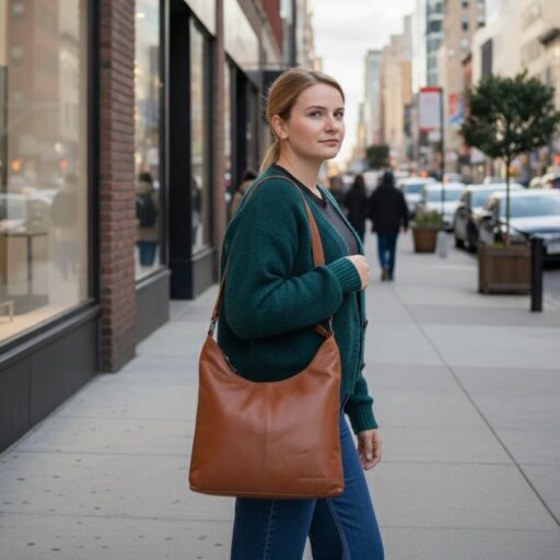 DANIEL RAY dámská kožená kabelka do ruky i přes rameno Mudgee DRL 16.1618.31 koňaková na modelce