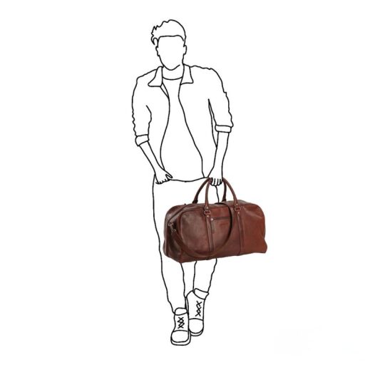 DANIEL RAY Kožená cestovní taška - weekender Wilmington DRL 22.1351.31 koňaková v ruce