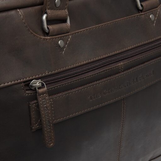 The Chesterfield Brand Kožená taška na notebook Montara C40.110601 hnědá zadní přihrádka