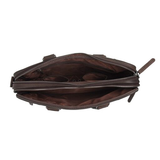 The Chesterfield Brand Kožená taška na notebook Montara C40.110601 hnědá otevřená