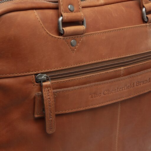 The Chesterfield Brand Kožená taška na notebook Montara C40.110631 koňaková zadní přihrádka