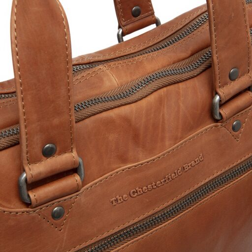 The Chesterfield Brand Kožená taška na notebook Montara C40.110631 koňaková logo
