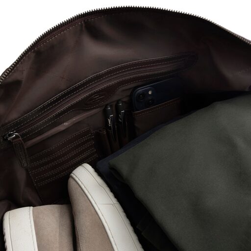 The Chesterfield Brand Kožená cestovní taška - weekender Amaris C20.006501 hnědá otevřená