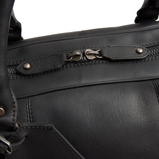 The Chesterfield Brand Kožená cestovní taška - weekender  C20.007000 Liam II černá dvoucestný zip