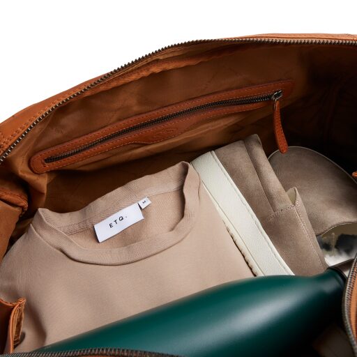 The Chesterfield Brand Kožená cestovní taška - weekender  C20.007031 Liam II koňak vnitřní přihrádky