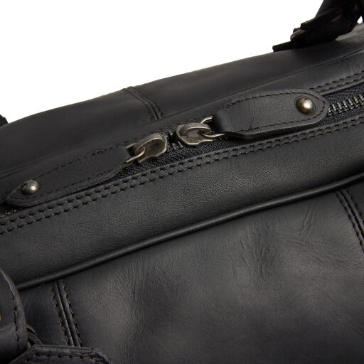 The Chesterfield Brand Kožená cestovní taška - weekender C20.007100 William II černá dvoucestný zip