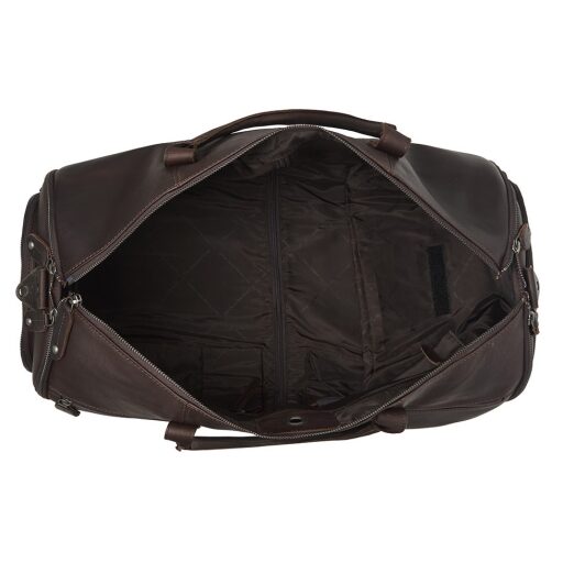 The Chesterfield Brand Kožená cestovní taška - weekender Finlay C20.005601 hnědá otevřená