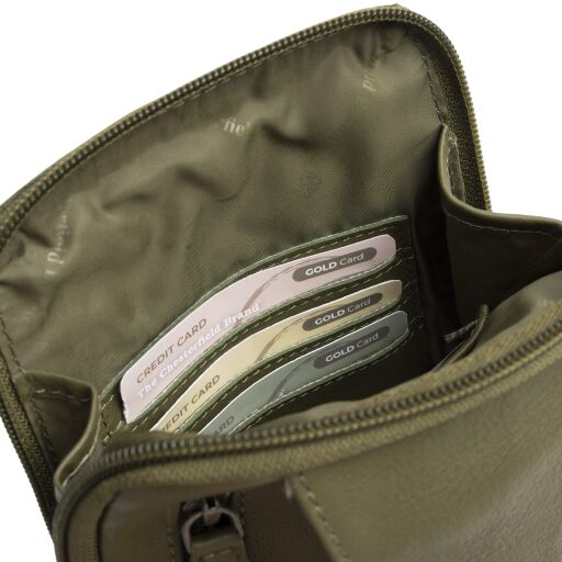 The Chesterfield Brand Kožená crossbody taška Isley C58.034702 olivová vnitřní přihrádky