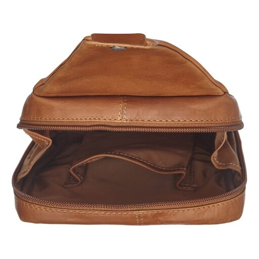 The Chesterfield Brand kožená crossbody taška Turella C58.071431 koňaková otevřená