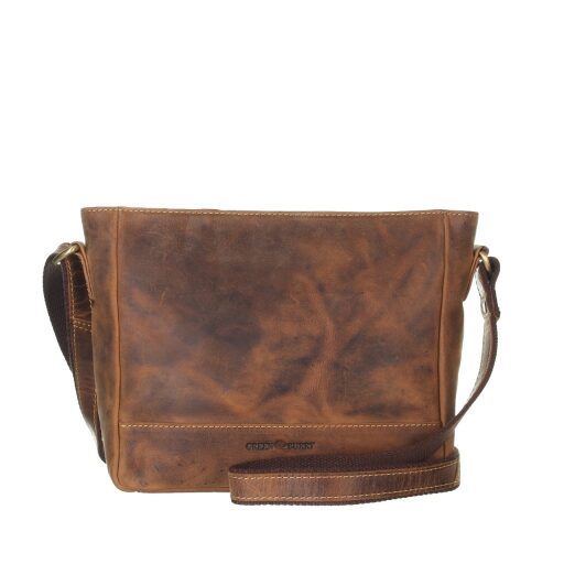 Greenburry kožená crossbody vintage kabelka Belezza 1532-25 hnědá přední strana