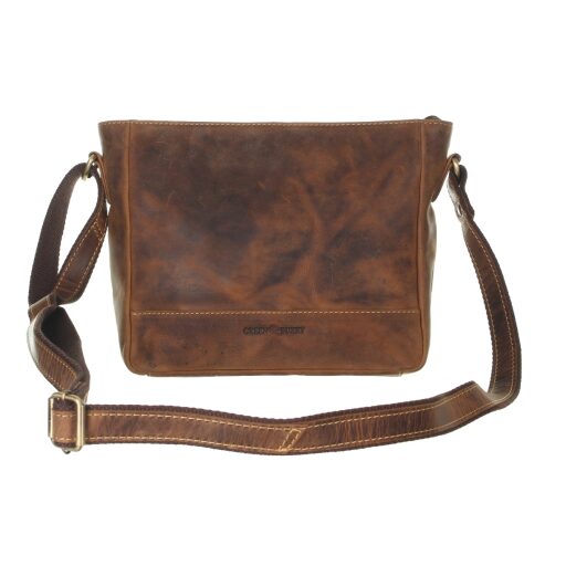Greenburry kožená crossbody vintage kabelka Belezza 1532-25 hnědá ramenní popruh