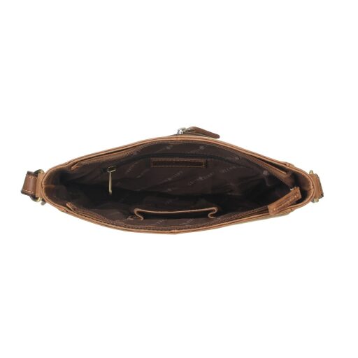 Greenburry kožená crossbody vintage kabelka Belezza 1532-25 hnědá vnitřní přihrádky
