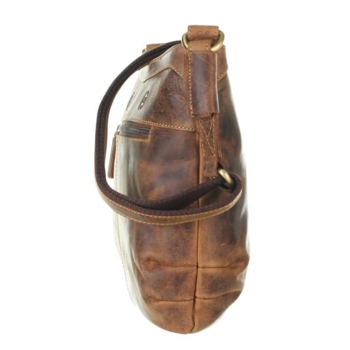 Greenburry kožená crossbody vintage kabelka Isabella 1655A-25 hnědá boční náhled