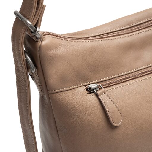 The Chesterfield Brand Kožená kabelka - batoh 2v1 Azura béžová zadní přihrádka
