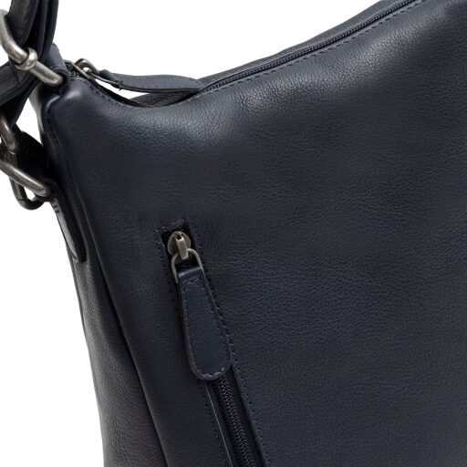 The Chesterfield Brand Kožená kabelka - batoh 2v1 Azura tmavě modrá přední přihrádka