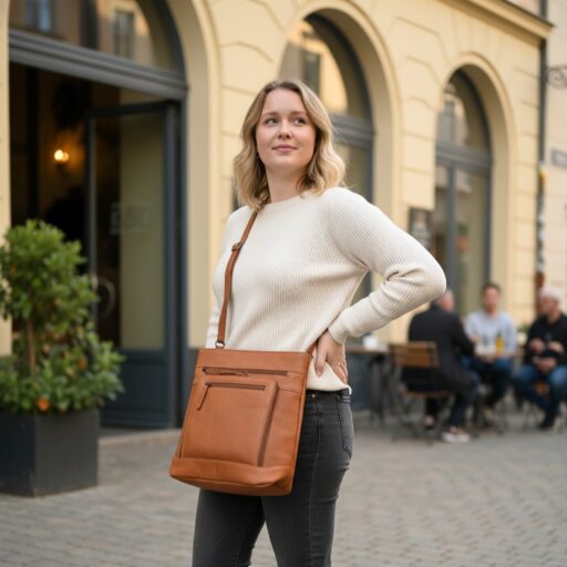 The Chesterfield Brand Kožená kabelka - batoh 2v1 Caldero C58.034631 koňaková na modelce