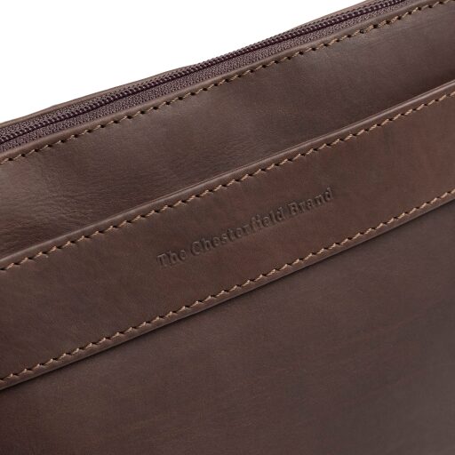 The Chesterfield Brand kožená kabelka do ruky i přes rameno Harlan C48.144001 hnědá logo
