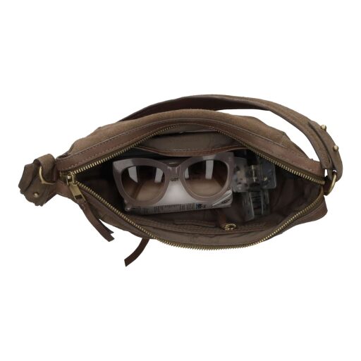 BURKELY kožená kabelka do ruky i přes rameno 1002105.25.25 světle hnědá otevřená