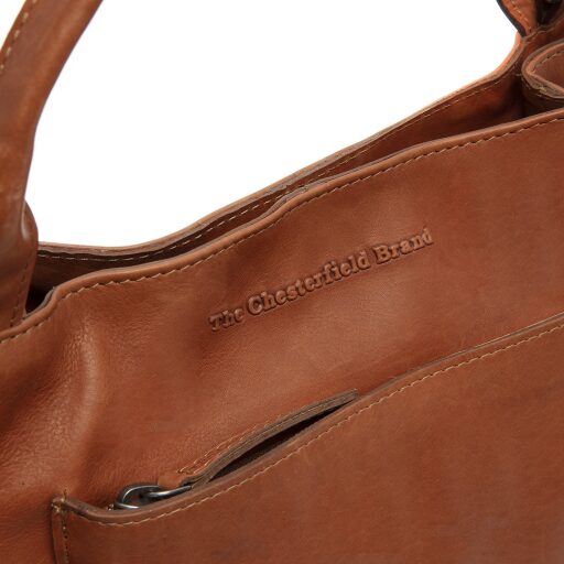 The Chesterfield Brand Kožená kabelka do ruky i přes rameno  Tenara C48.143131 koňaková logo