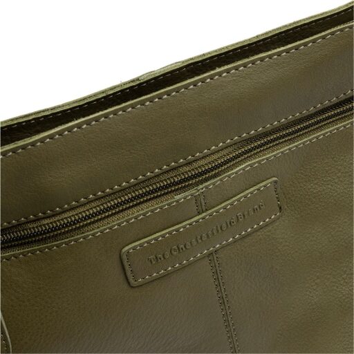 The Chesterfield Brand Kožená kabelka do ruky i přes rameno Zarita C48.142202 olivová logo