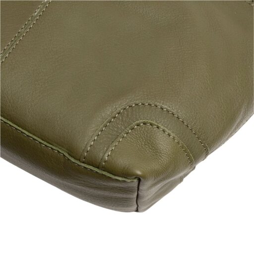 The Chesterfield Brand Kožená kabelka do ruky i přes rameno Zarita C48.142202 olivová detail prošití