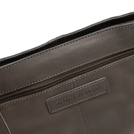 The Chesterfield Brand Kožená kabelka do ruky i přes rameno Zarita C48.142233 tmavě šedá logo
