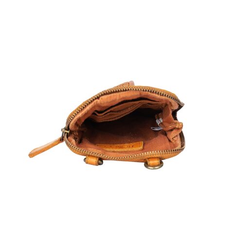 Bellicci Kožená crossbody kabelka na telefon hořčicová EMBERLY MUSTARD - přihrádky na karty