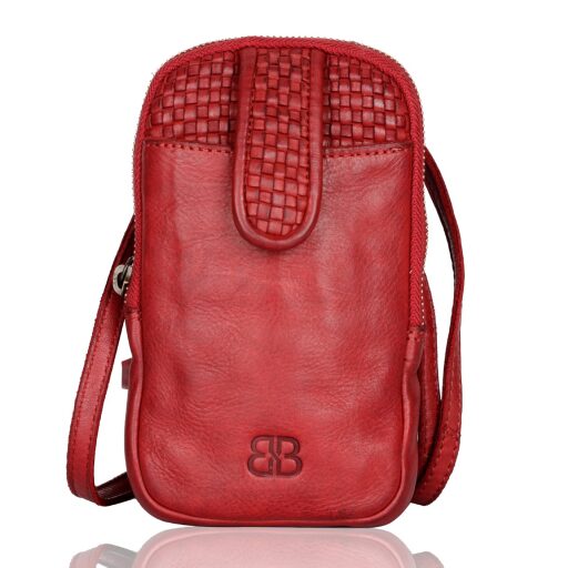 Bellicci Kožená kabelka na mobil EMBERLY červená BEEV-42/155 RED přední strana