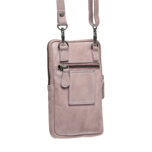 The Chesterfield Brand Kožená kabelka na mobil přes rameno / na opasek Salta C48.127312 světle fialová zadní strana