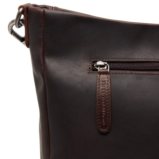 Kožená kabelka přes rameno The Chesterfield Brand Regina C48.129401 hnědá - detail zipové přihrádky na zadní straně tašky