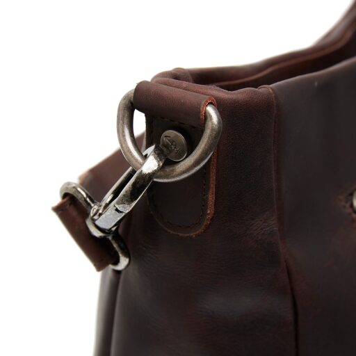 Kožená kabelka do ruky i přes rameno The Chesterfield Brand Regina C48.129401 hnědá - odnímatelný ramenní popruh s karabinkou