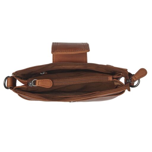 The Chesterfield Brand kožená kabelka přes rameno / crossbody Calora C48.140731 koňaková otevřená