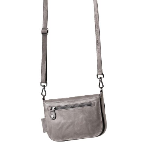 aunts & uncles kožená kabelka přes rameno Grandma´s Luxury Club Mrs. Waffle 40479-116 šedá zadní strana