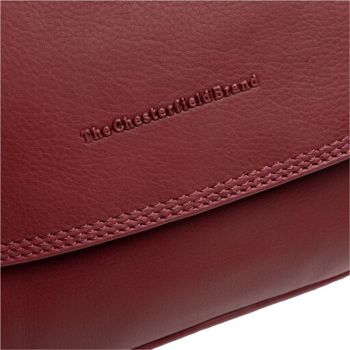 The Chesterfield Brand Kožená kabelka přes rameno Miloa C48.142118 vínově červená logo