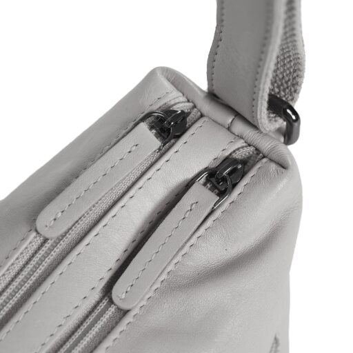 DANIEL RAY kabelka přes rameno / crossbody Muswellbrook DRL 16.1598.59 světle šedá detail zipů