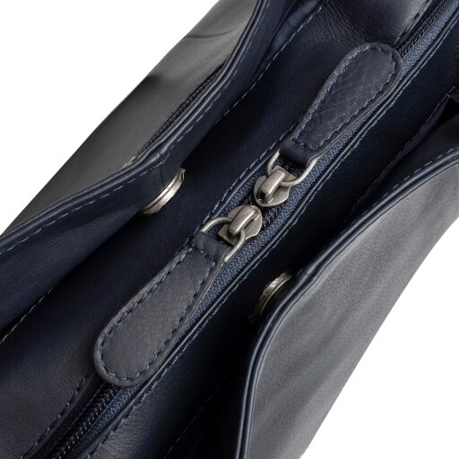 The Chesterfield Brand Kožená kabelka přes rameno Nerissa C48.143710 tmavě modrá dvoucestný zip