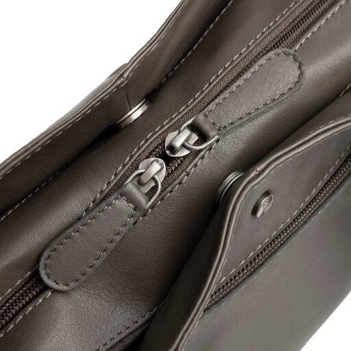 The Chesterfield Brand Kožená kabelka přes rameno Nerissa C48.143733 tmavě šedá dvoucestný zip