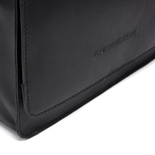 Kožená taška přes rameno s klopou Osuna C48.130400 černá - logo značky The Chesterfield Brand