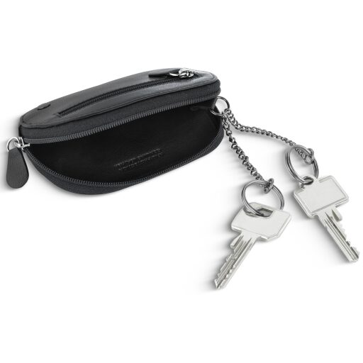 Bugatti kožená klíčenka / pouzdro na klíče RFID Black Magic 49123501 černé otevřená
