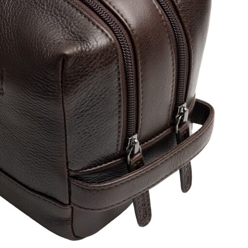 The Chesterfield Brand Kožená kosmetická taška Montelaro C08.063901 hnědá dvě přihrádky