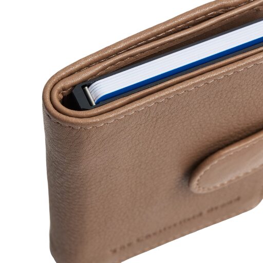 Kožená peněženka - pouzdro na karty RFID Althea béžová boční náhled
